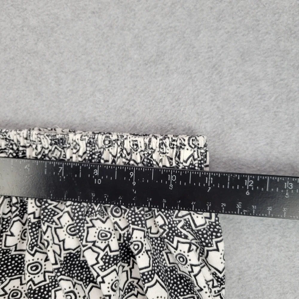Hang Ten Geometric Floral Shorts Women Large Black White Vintage Elastic Waist - Picture 10 of 11
